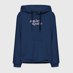 Толстовка-худи хлопковая мужская Squid Game: Logo, цвет: тёмно-синий