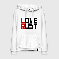 Толстовка-худи хлопковая мужская Love Rust, цвет: белый