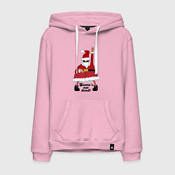 Толстовка-худи хлопковая мужская Santas not dead!, цвет: светло-розовый