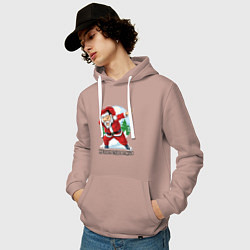 Толстовка-худи хлопковая мужская Dab Santa, цвет: пыльно-розовый — фото 2