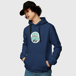 Толстовка-худи хлопковая мужская УРАЛ 01, цвет: тёмно-синий — фото 2