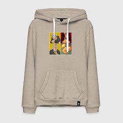 Толстовка-худи хлопковая мужская Ведьмаку Заплатите Чеканной Монетой, цвет: миндальный