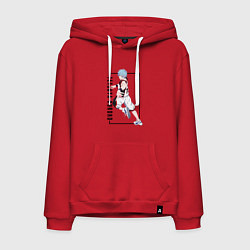 Толстовка-худи хлопковая мужская Бакскетбол Куроко Тэцуя Куроко, цвет: красный