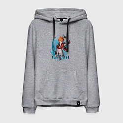 Толстовка-худи хлопковая мужская Тарталья Tartaglia Genshin Impact, цвет: меланж