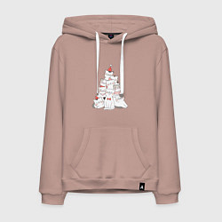 Мужская толстовка-худи НОВОГОДНЯЯ ЕЛКА ИЗ КОТОВ