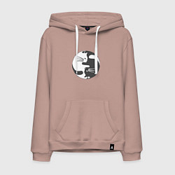 Мужская толстовка-худи Коты инь янь 01