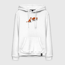 Мужская толстовка-худи Акварельные лисы пара