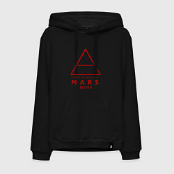 Толстовка-худи хлопковая мужская 30 Seconds to Mars рок, цвет: черный