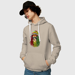 Толстовка-худи хлопковая мужская Rasta lioN, цвет: миндальный — фото 2