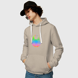Толстовка-худи хлопковая мужская Stray: Gradient, цвет: миндальный — фото 2