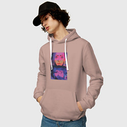 Толстовка-худи хлопковая мужская Аркейн эксклюзивный дизайн 2022, цвет: пыльно-розовый — фото 2