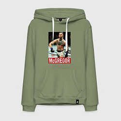 Толстовка-худи хлопковая мужская Конор МакГрегор McGregor, цвет: авокадо