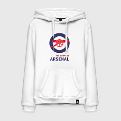 Толстовка-худи хлопковая мужская Arsenal The Gunners, цвет: белый