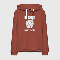 Толстовка-худи хлопковая мужская Kiss - My Ace, цвет: кирпичный