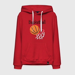 Толстовка-худи хлопковая мужская Game Basketball, цвет: красный