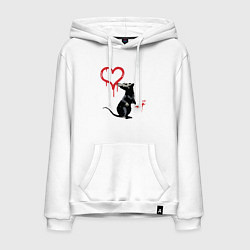 Мужская толстовка-худи BANKSY БЭНКСИ крыса и сердце