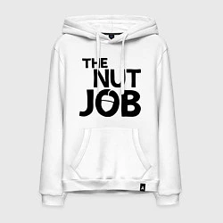 Толстовка-худи хлопковая мужская The nut job, цвет: белый