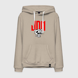 Толстовка-худи хлопковая мужская JDM Kitten-Zombie Japan, цвет: миндальный