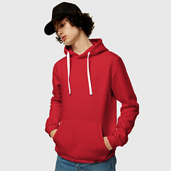 Толстовка-худи хлопковая мужская Обезьяны в шляпе и рубашке, цвет: красный — фото 2