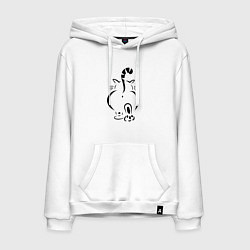 Толстовка-худи хлопковая мужская Очень-очень важный кот, цвет: белый