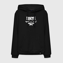 Толстовка-худи хлопковая мужская Danzig skull, цвет: черный