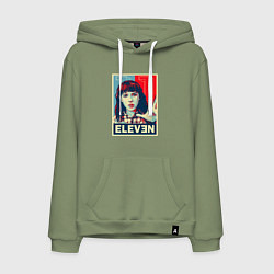 Толстовка-худи хлопковая мужская Stranger Things Eleven, цвет: авокадо