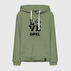 Толстовка-худи хлопковая мужская Opel Love Classic, цвет: авокадо