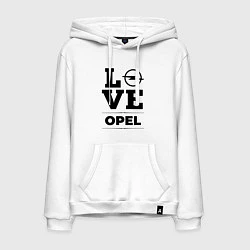 Толстовка-худи хлопковая мужская Opel Love Classic, цвет: белый