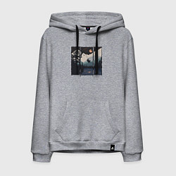 Мужская толстовка-худи Оранжевая луна и тарзанка