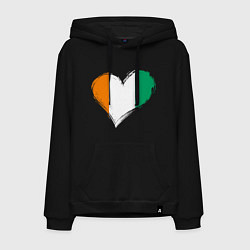 Толстовка-худи хлопковая мужская Сердце - Ирландия, цвет: черный