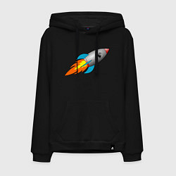 Мужская толстовка-худи Ракета летит в небе