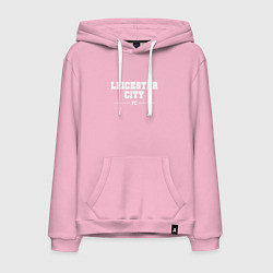 Толстовка-худи хлопковая мужская Leicester City football club классика, цвет: светло-розовый