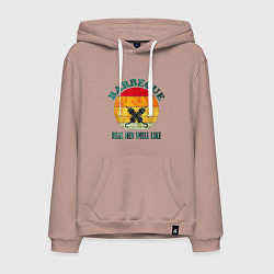 Мужская толстовка-худи Настоящие мужчины пахнут барбекю