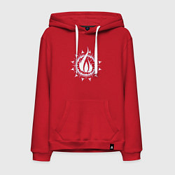 Толстовка-худи хлопковая мужская In flames - logo neon, цвет: красный