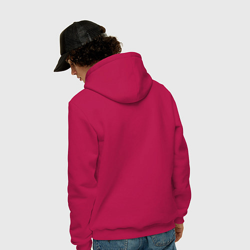 Мужская толстовка-худи Рязань решает все / Маджента – фото 4