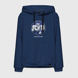 Толстовка-худи хлопковая мужская Krav-maga emblem tiger, цвет: тёмно-синий