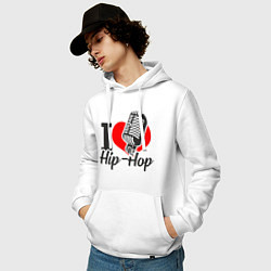 Толстовка-худи хлопковая мужская Love Hip Hop, цвет: белый — фото 2