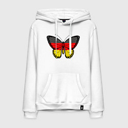 Толстовка-худи хлопковая мужская Бабочка - Германия, цвет: белый