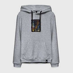 Мужская толстовка-худи Кошки на дереве и северное сияние