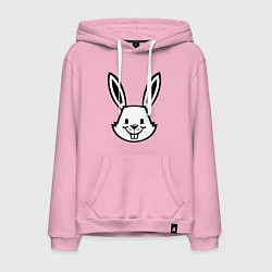 Толстовка-худи хлопковая мужская Bunny Funny, цвет: светло-розовый