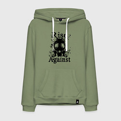 Толстовка-худи хлопковая мужская Rise Against rock, цвет: авокадо