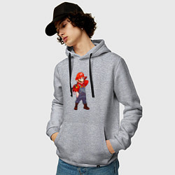 Толстовка-худи хлопковая мужская Марио на стиле, цвет: меланж — фото 2