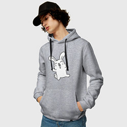 Толстовка-худи хлопковая мужская Happy Bunny, цвет: меланж — фото 2
