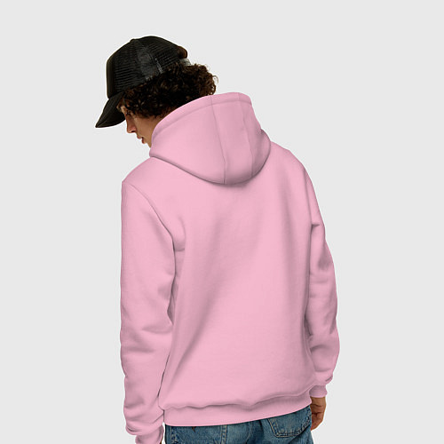 Мужская толстовка-худи Влюблённый кролик / Светло-розовый – фото 4