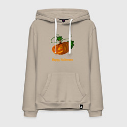 Толстовка-худи хлопковая мужская Trembling pumpkin, цвет: миндальный