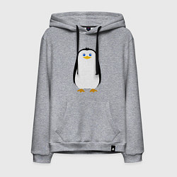 Толстовка-худи хлопковая мужская Красивый пингвин, цвет: меланж