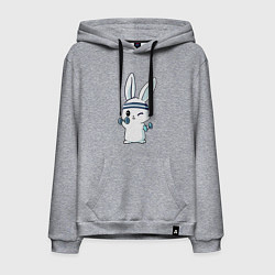 Мужская толстовка-худи Прикольный зайчишка пауэрлифтер
