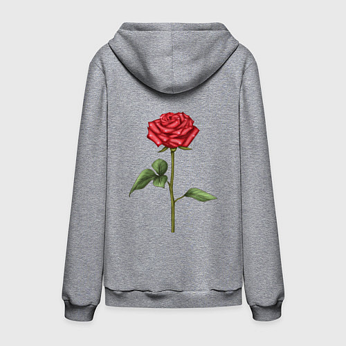 Мужская толстовка-худи Роза красная / Меланж – фото 2