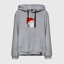 Мужская толстовка-худи Игра в снежки - белый котик