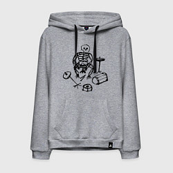 Мужская толстовка-худи Скелет барабанщик